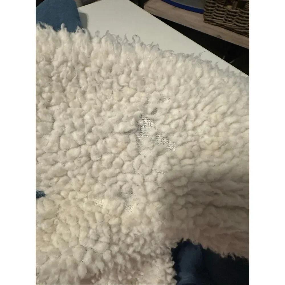 Urban Republic Men's Blue White Long Sleeve Sherpa Denim Jean Jacket Size XL - Picture 4 of 7